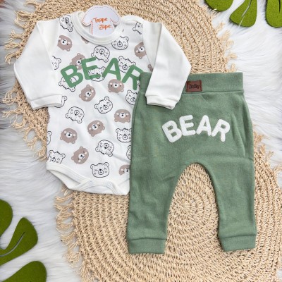 Conj. Body off ursinhos Bear e calça verde